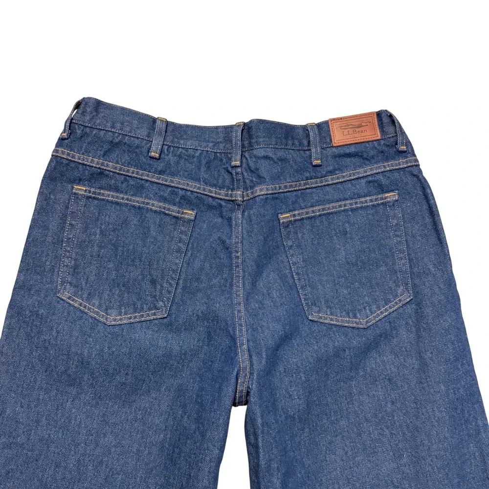 LL Bean Double L Jeans Mens 36x32 Dark Wash Comfort Waist Straight Leg 250265